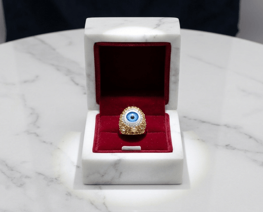 Evil Eye Crystal Statement Ring