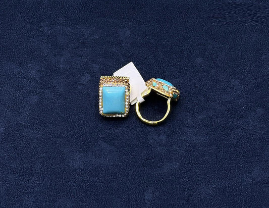 Rectangular Crystal Statement Ring
